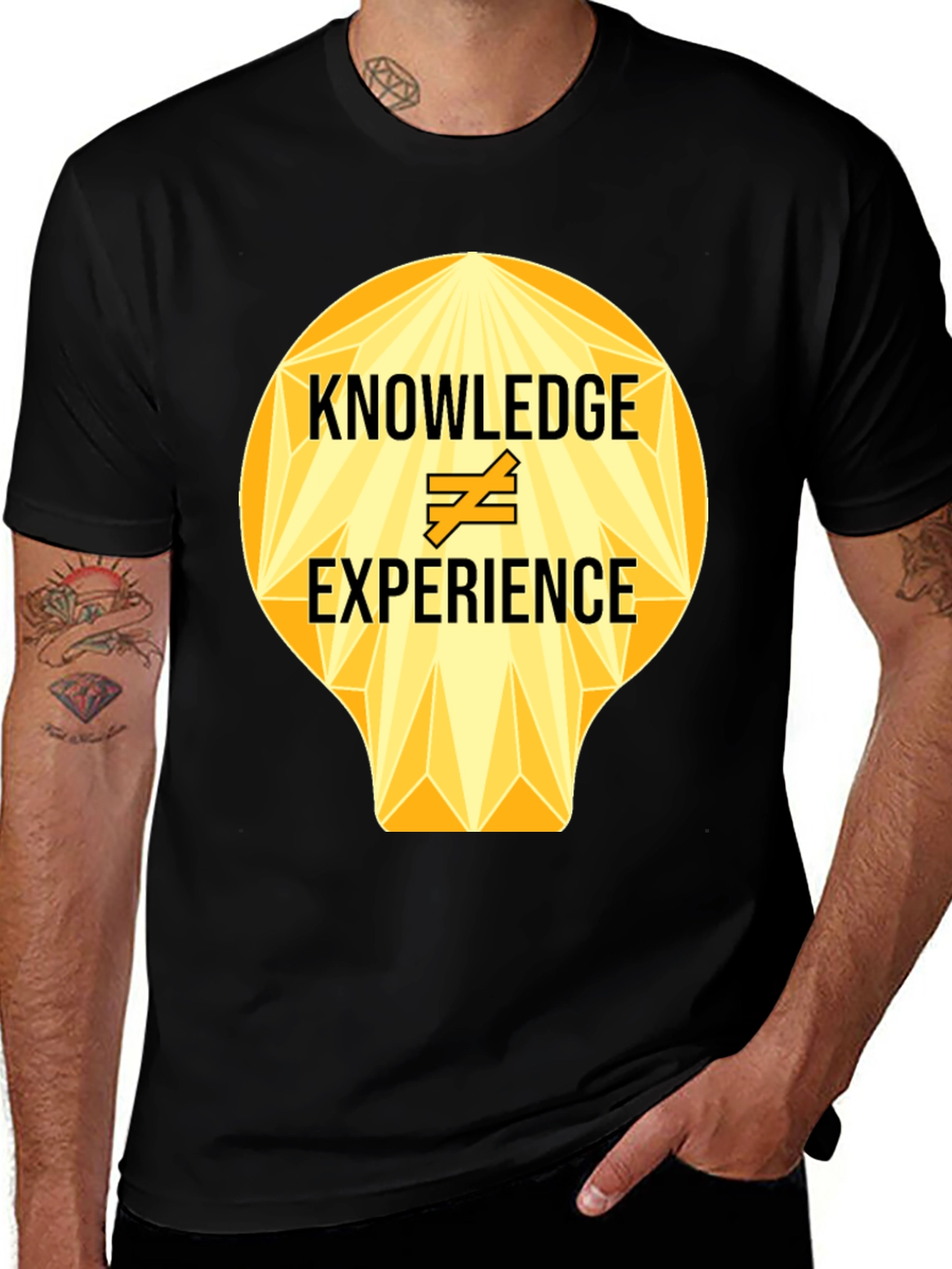 Knowledge vs Experience Graphic Tee - Black