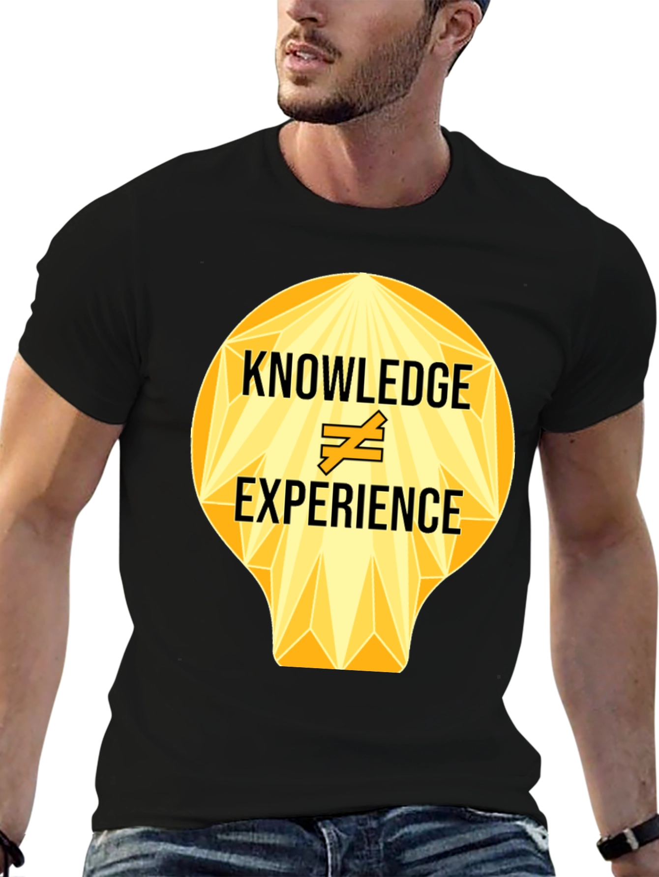 Knowledge vs Experience Graphic Tee - Black