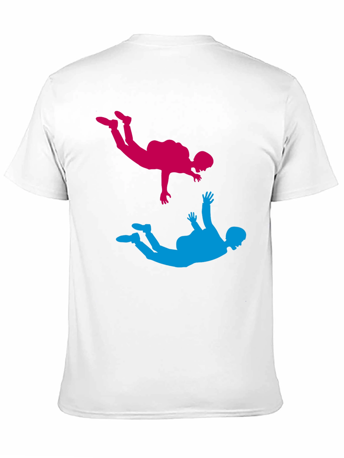Skydiving Silhouette Graphic Tee - Black Cotton Blend