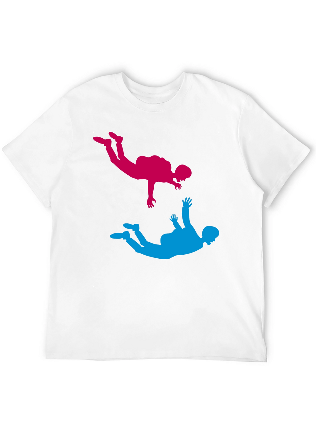 Skydiving Silhouette Graphic Tee - Black Cotton Blend