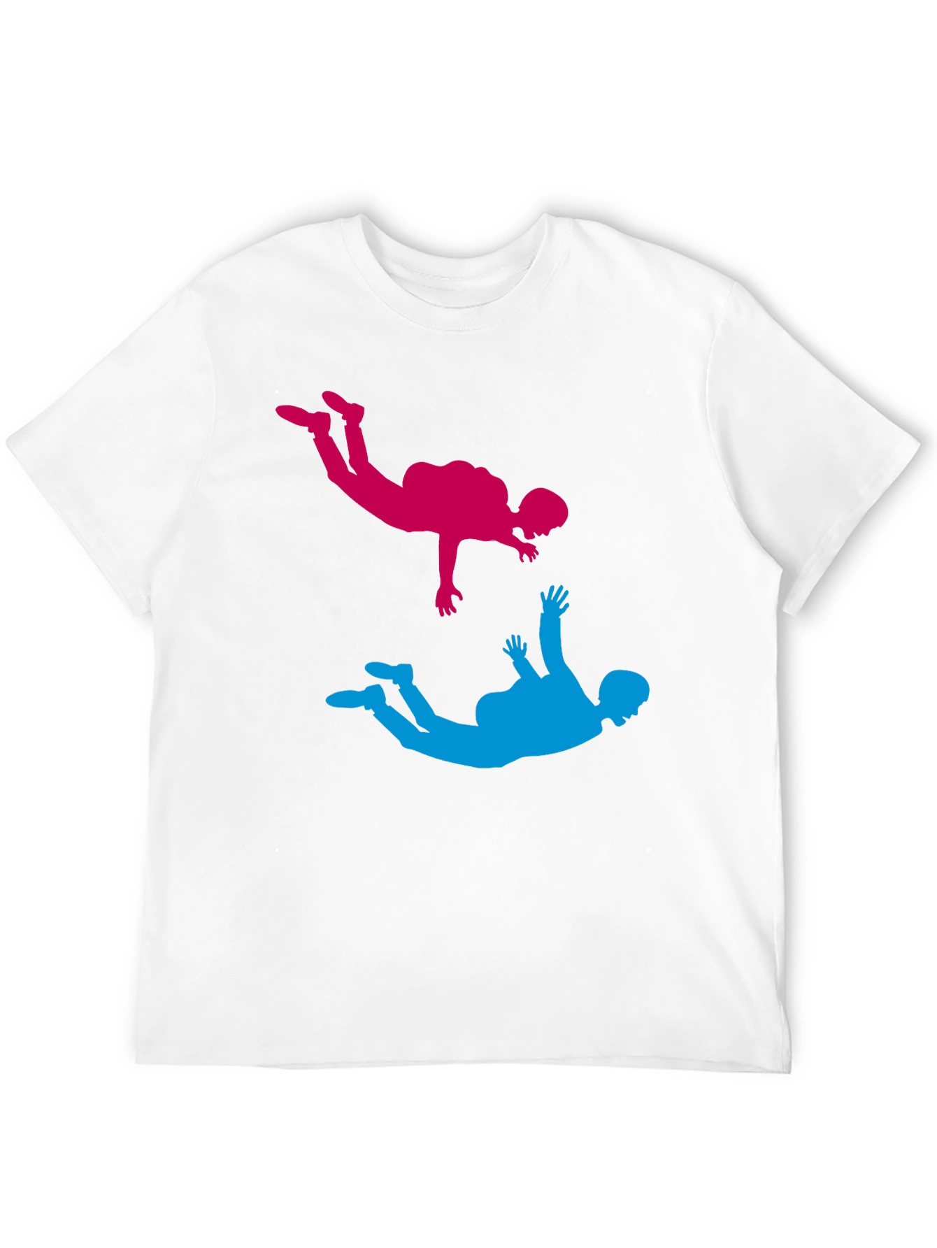 Skydiving Silhouette Graphic Tee - Black Cotton Blend