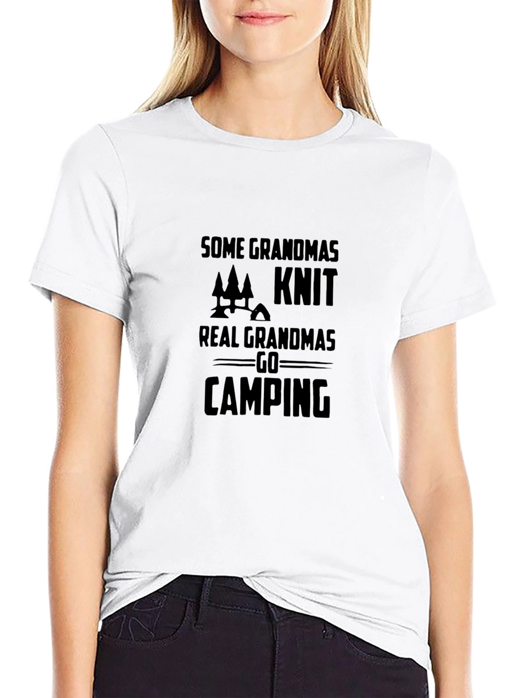 Grandma Camping T-Shirt - Knit vs. Camping