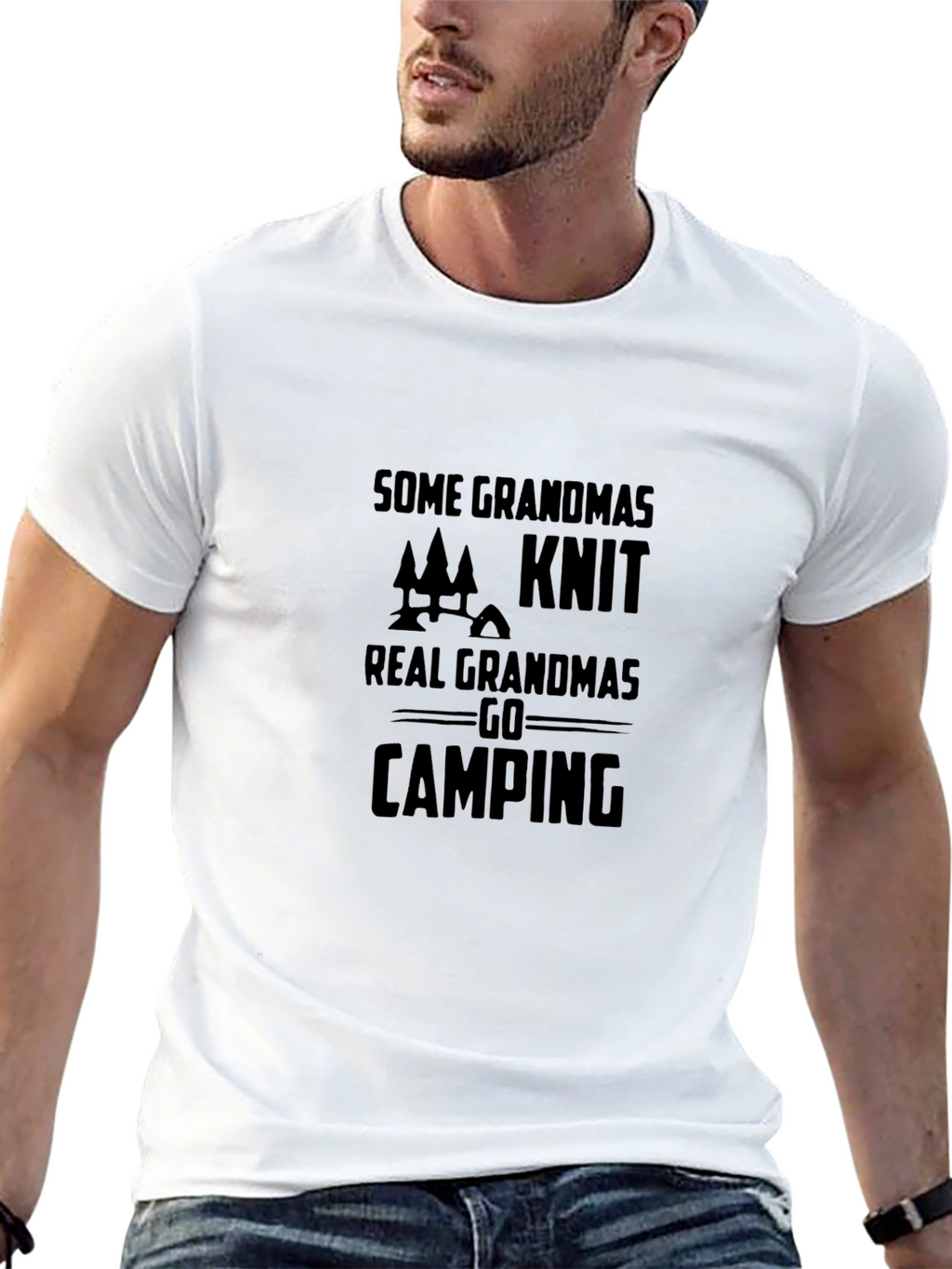 Grandma Camping T-Shirt - Knit vs. Camping