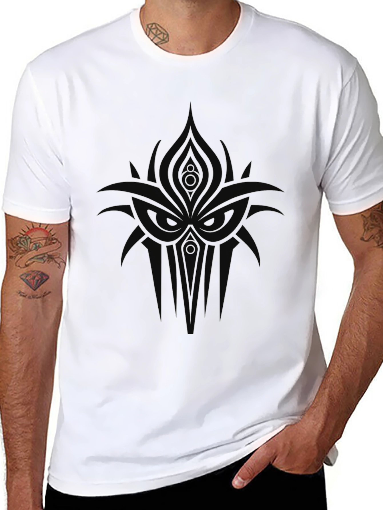 Abstract Graphic Print Black T-Shirt for Men