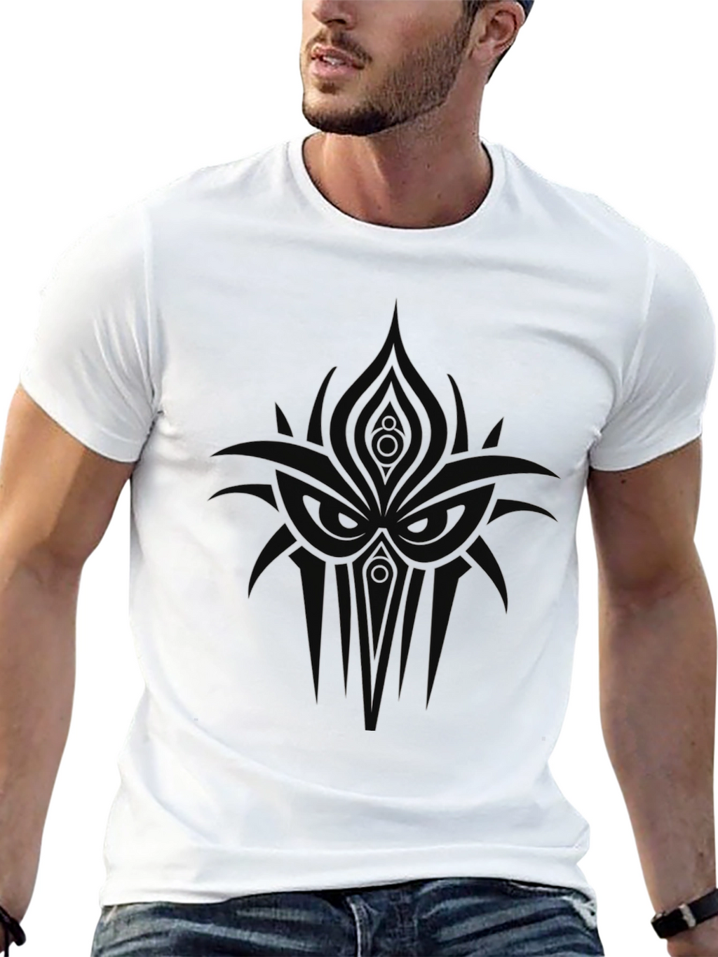 Abstract Graphic Print Black T-Shirt for Men