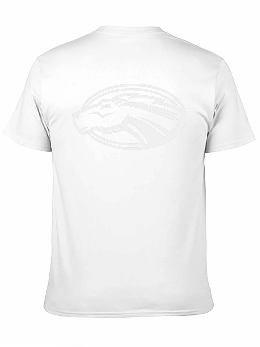 Black T-Shirt with White Horse Oval Design