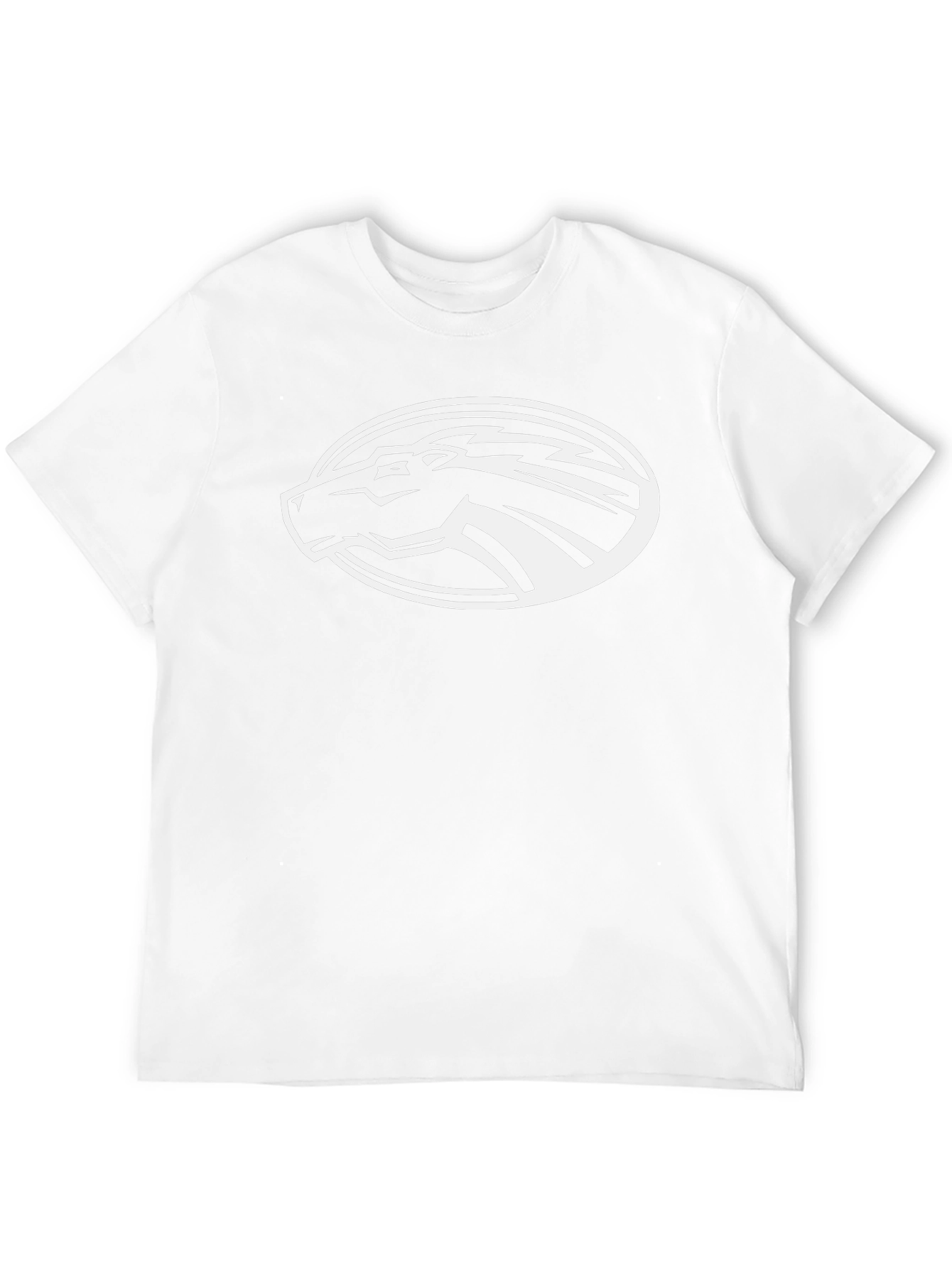 Black T-Shirt with White Horse Oval Design