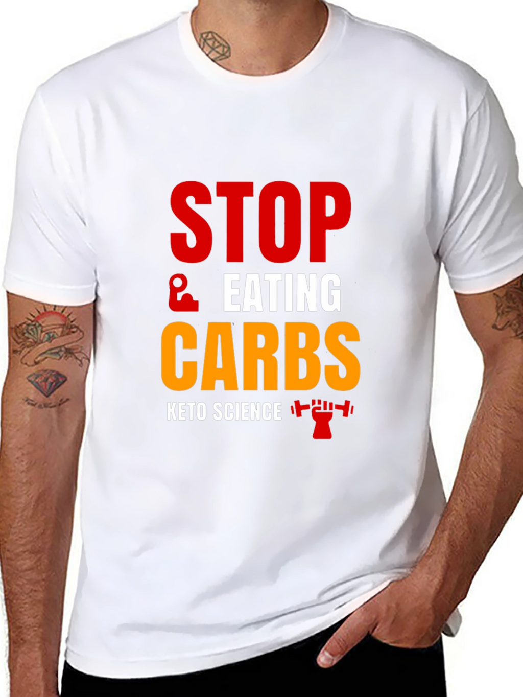 Keto Science Stop Eating Carbs Black T-Shirt