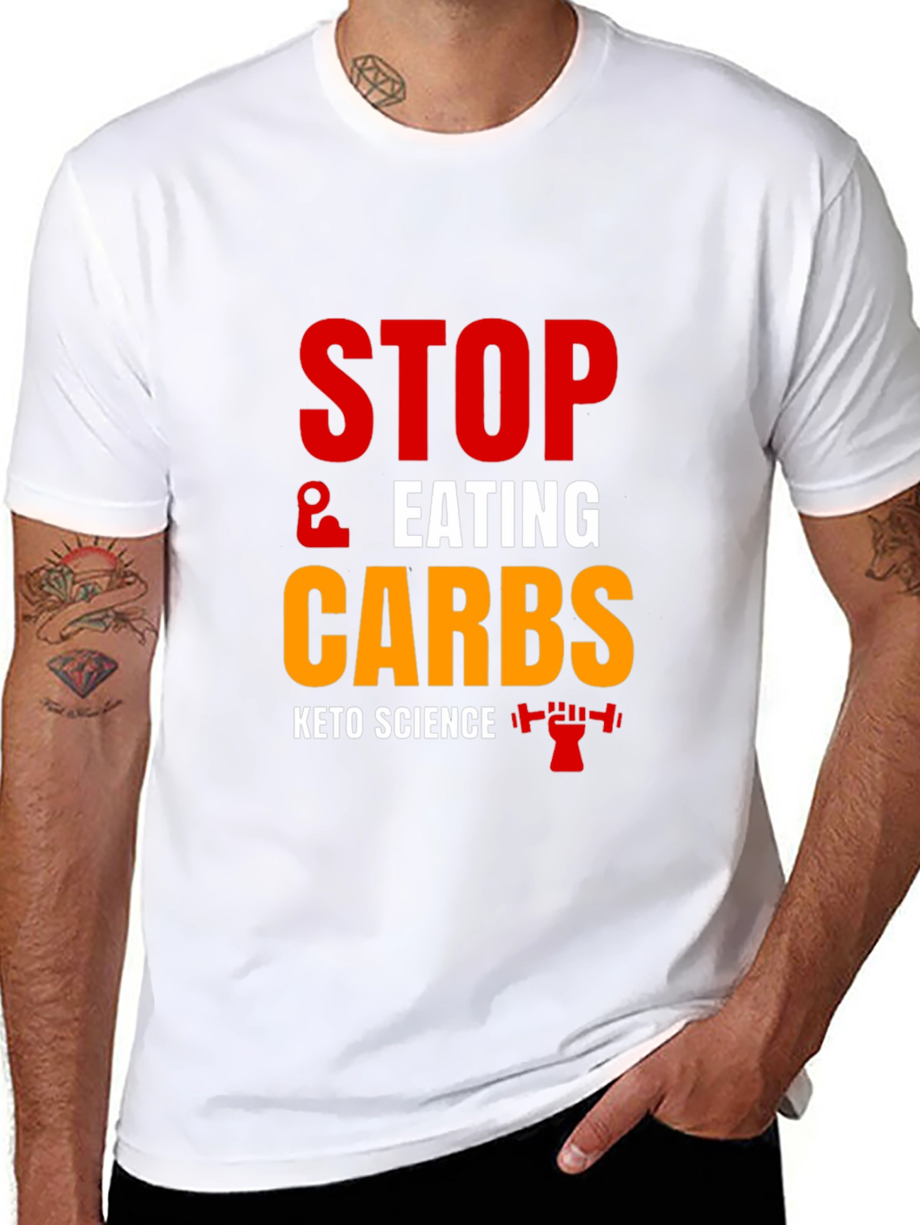 Keto Science Stop Eating Carbs Black T-Shirt