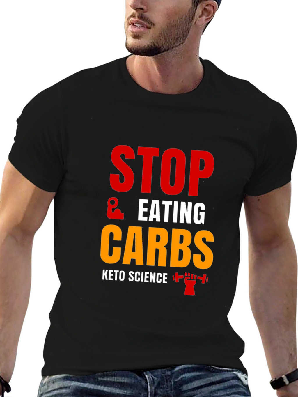 Keto Science Stop Eating Carbs Black T-Shirt
