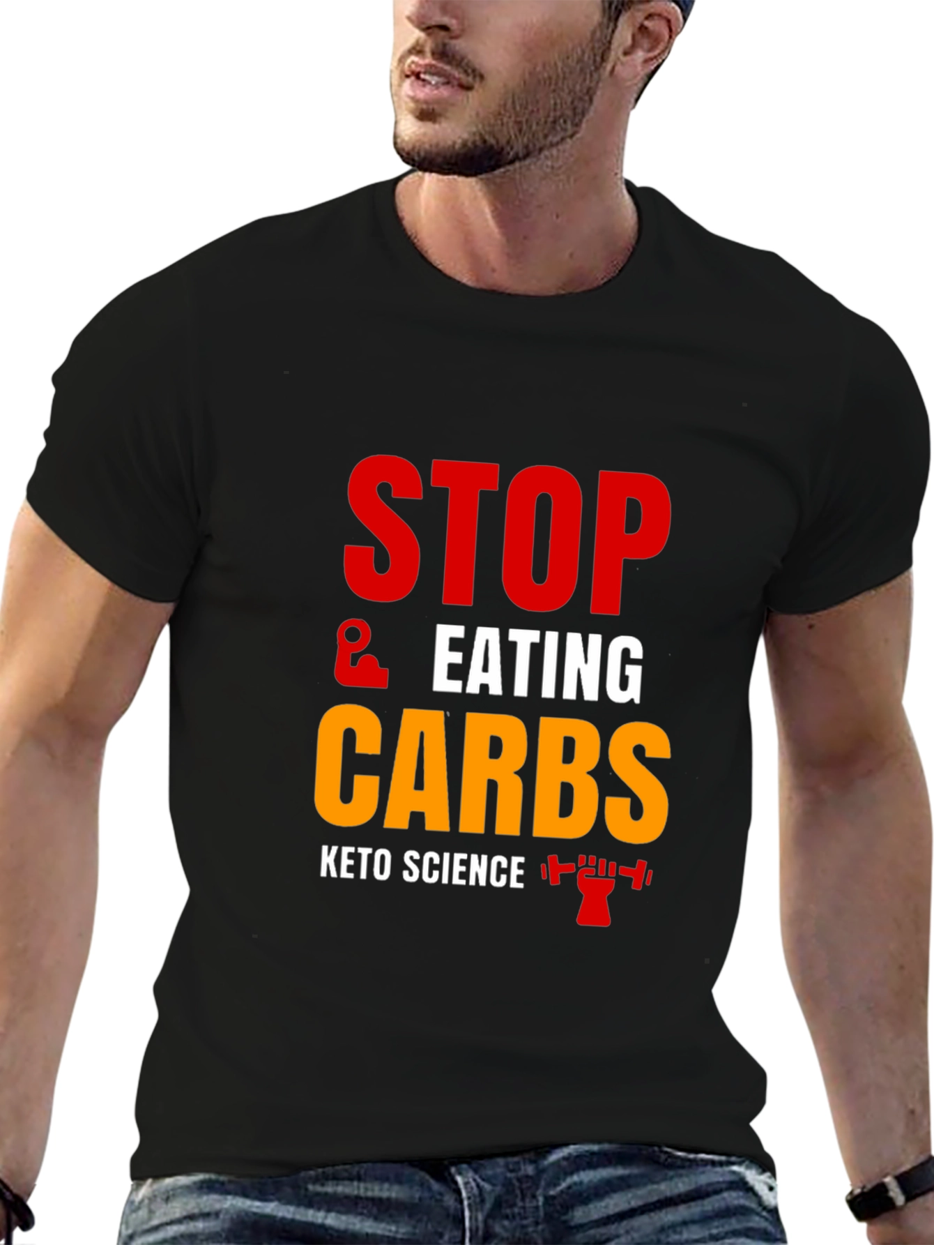 Keto Science Stop Eating Carbs Black T-Shirt