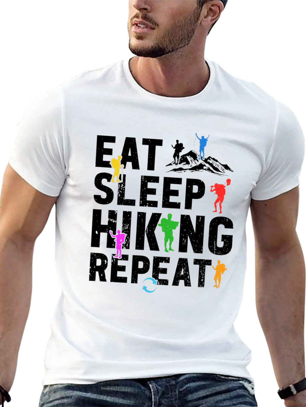 Eat Sleep Hiking Repeat T-Shirt Adventure Tee