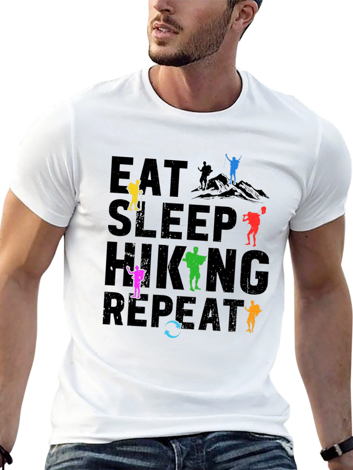 Eat Sleep Hiking Repeat T-Shirt Adventure Tee