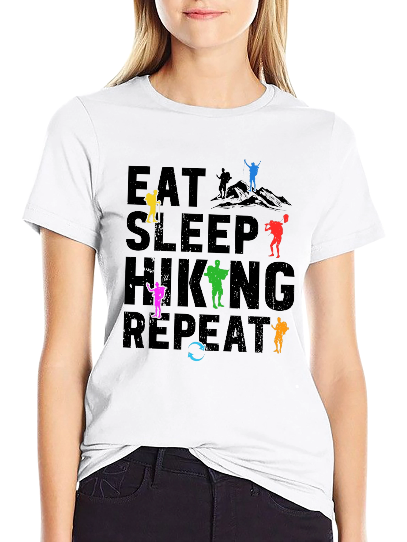 Eat Sleep Hiking Repeat T-Shirt Adventure Tee