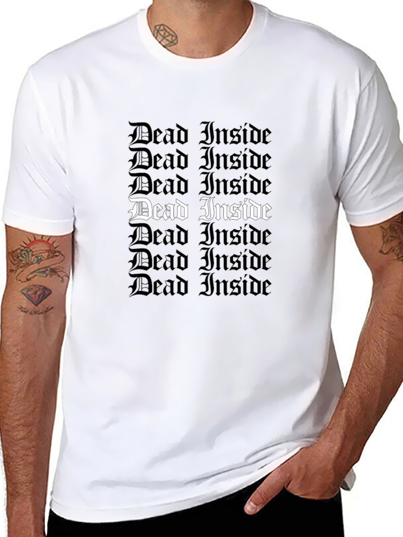 Dead Inside Gothic Tee - Trendy Statement Shirt