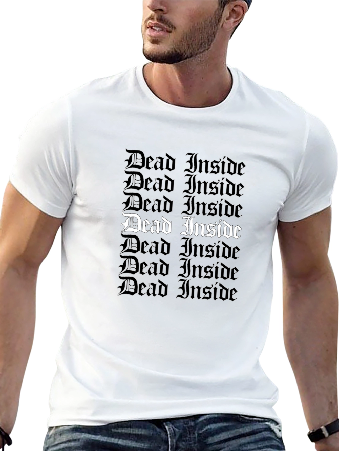 Dead Inside Gothic Tee - Trendy Statement Shirt