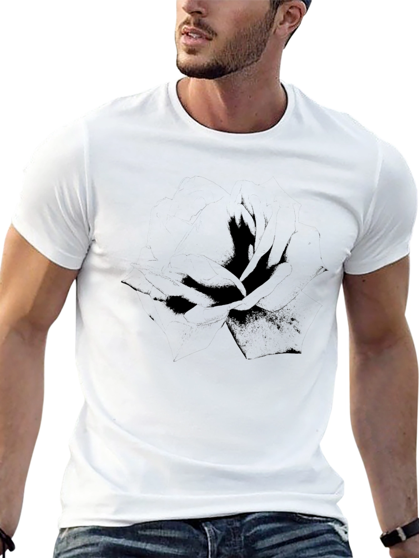 Mens Black Graphic Print T-Shirt
