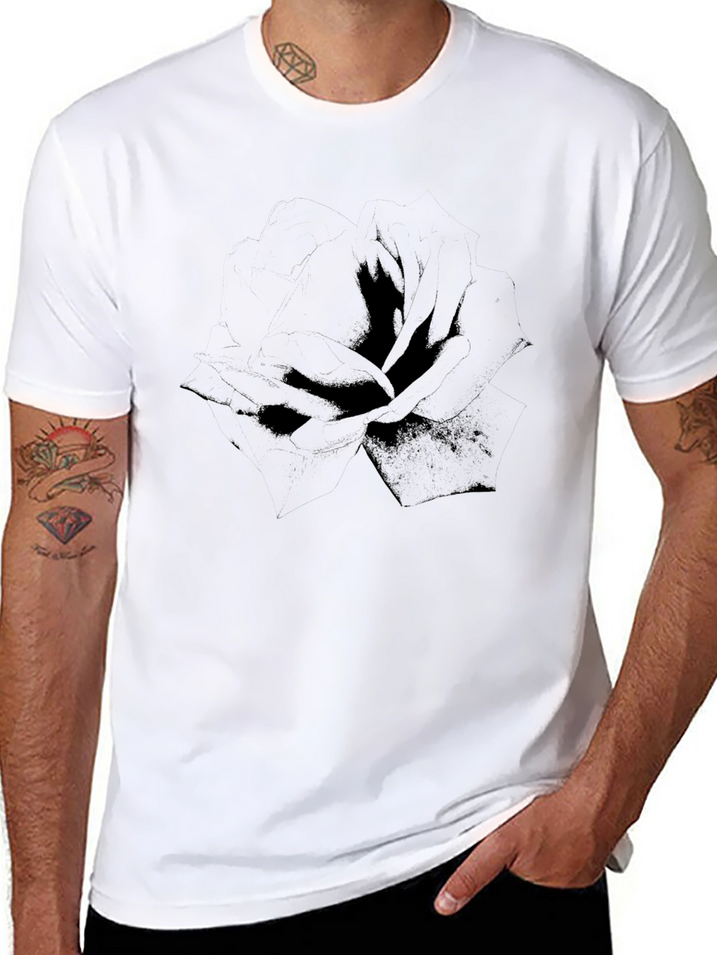 Mens Black Graphic Print T-Shirt