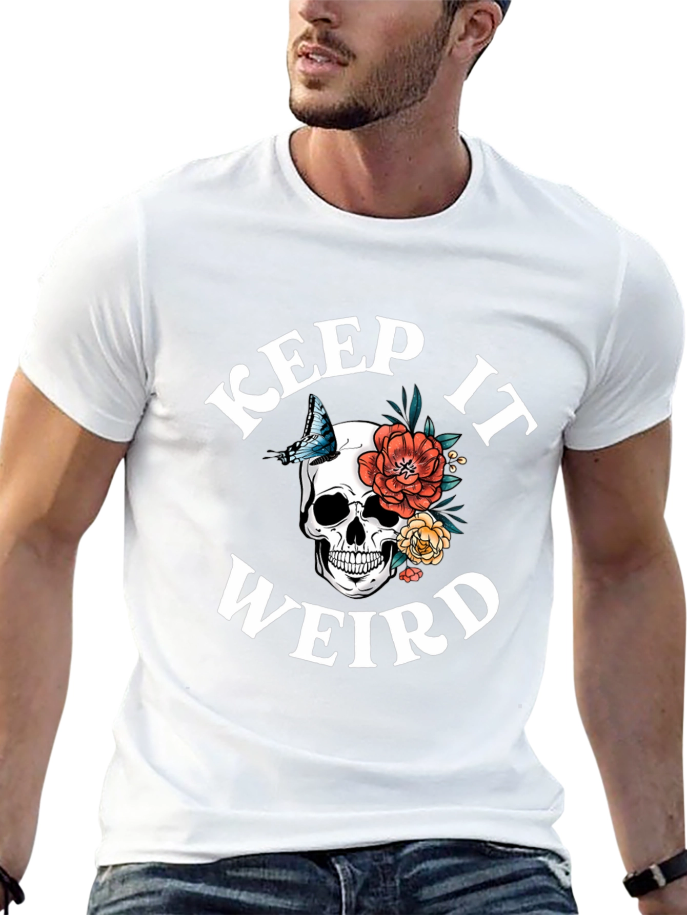 Keep It Weird Skull Graphic T-Shirt