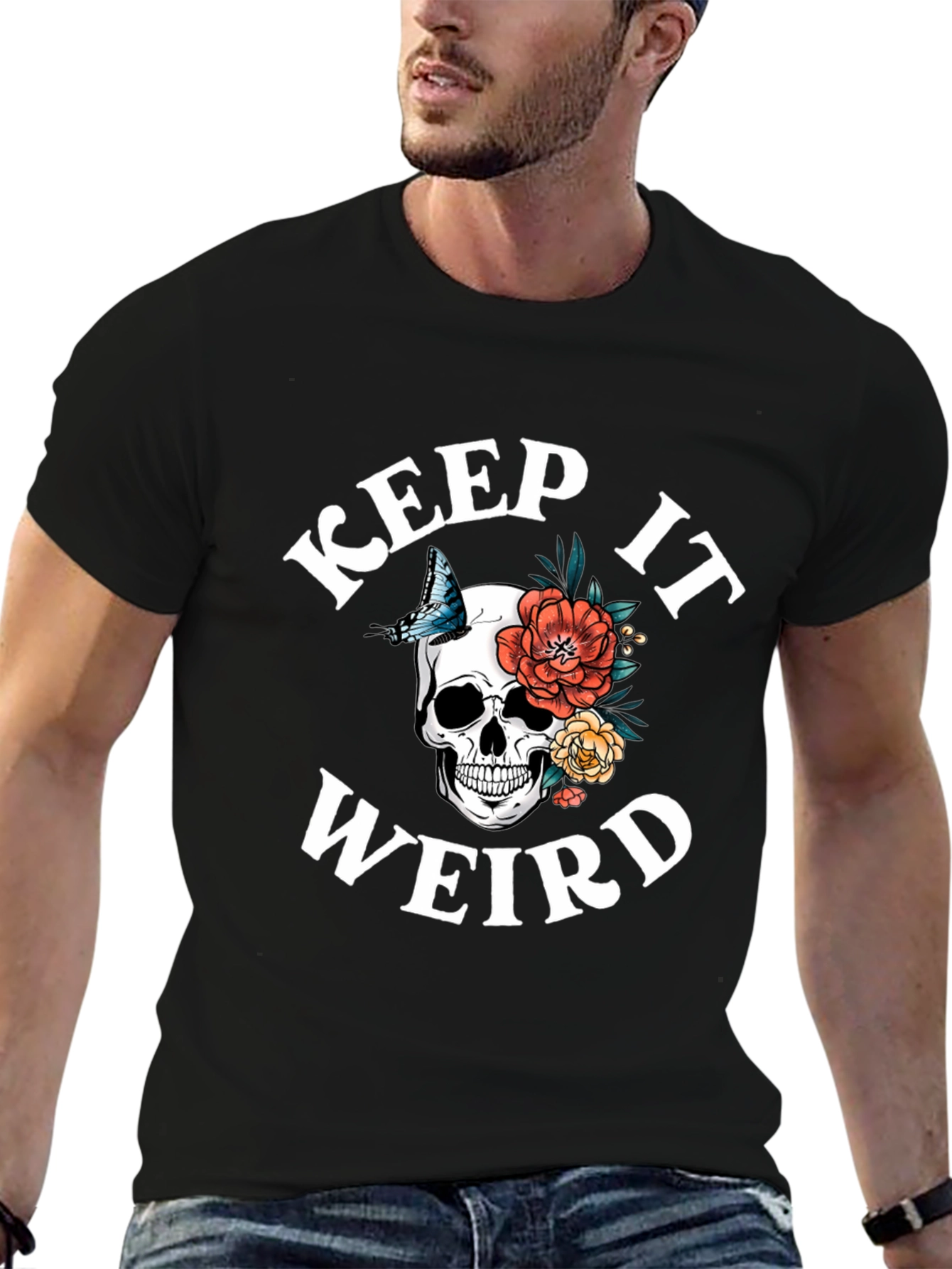 Keep It Weird Skull Graphic T-Shirt