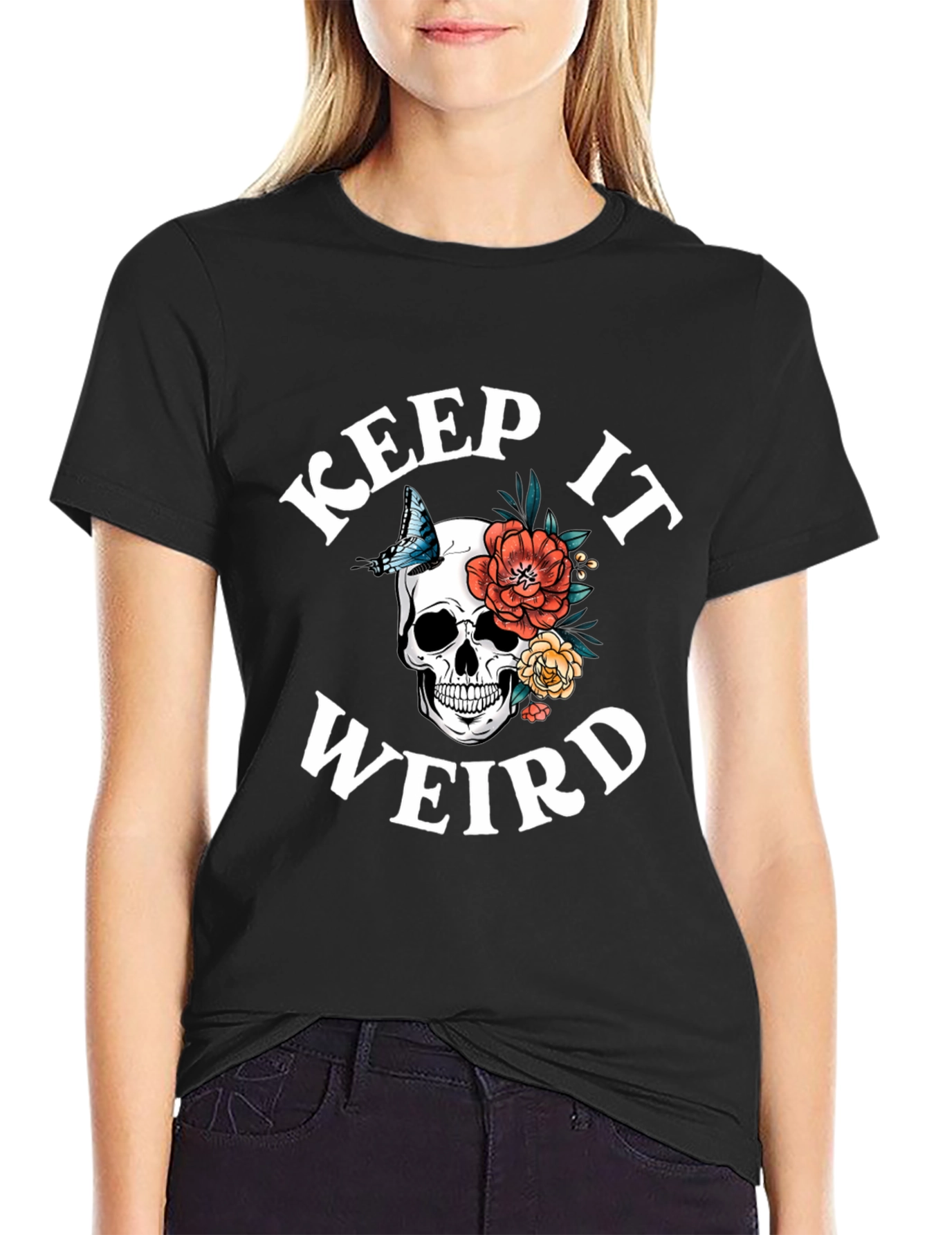 Keep It Weird Skull Graphic T-Shirt