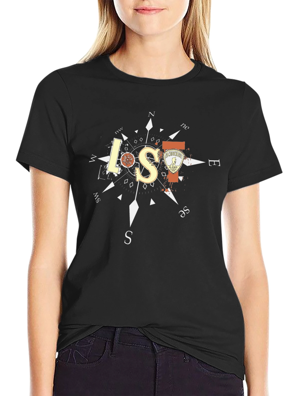 Lost in Alaska Compass Graphic T-Shirt