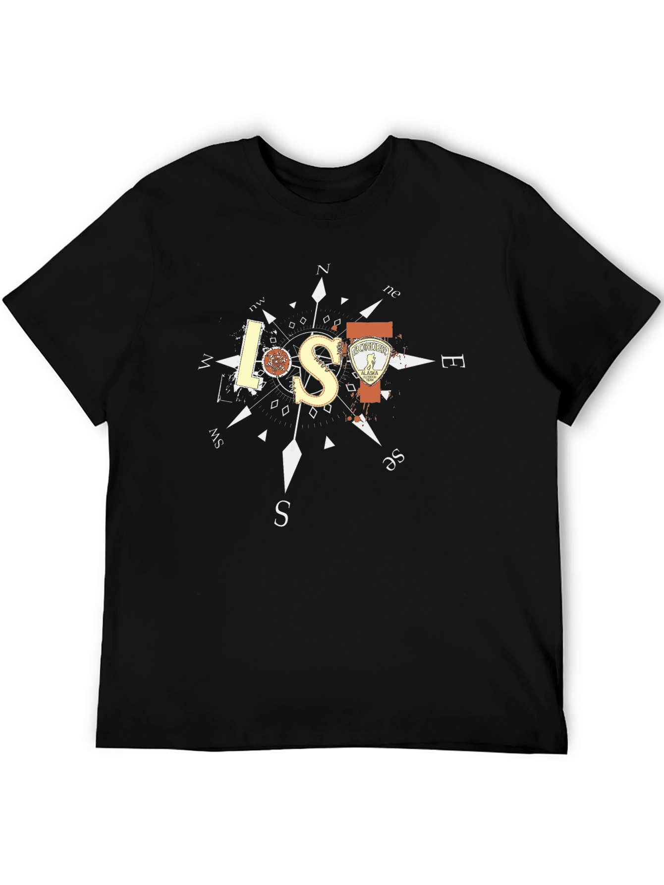 Lost in Alaska Compass Graphic T-Shirt