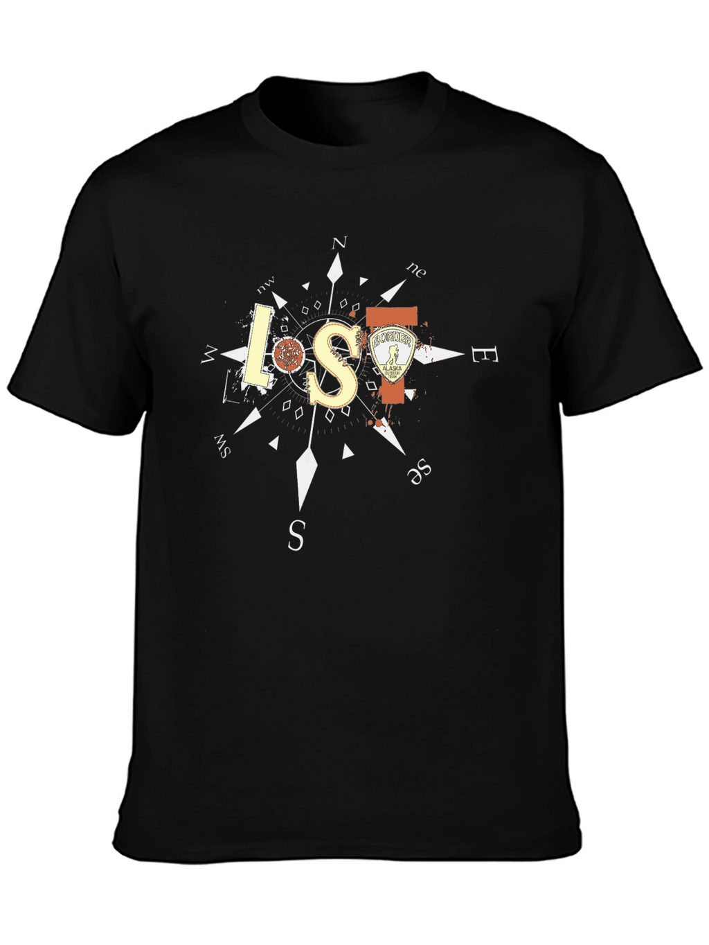 Lost in Alaska Compass Graphic T-Shirt