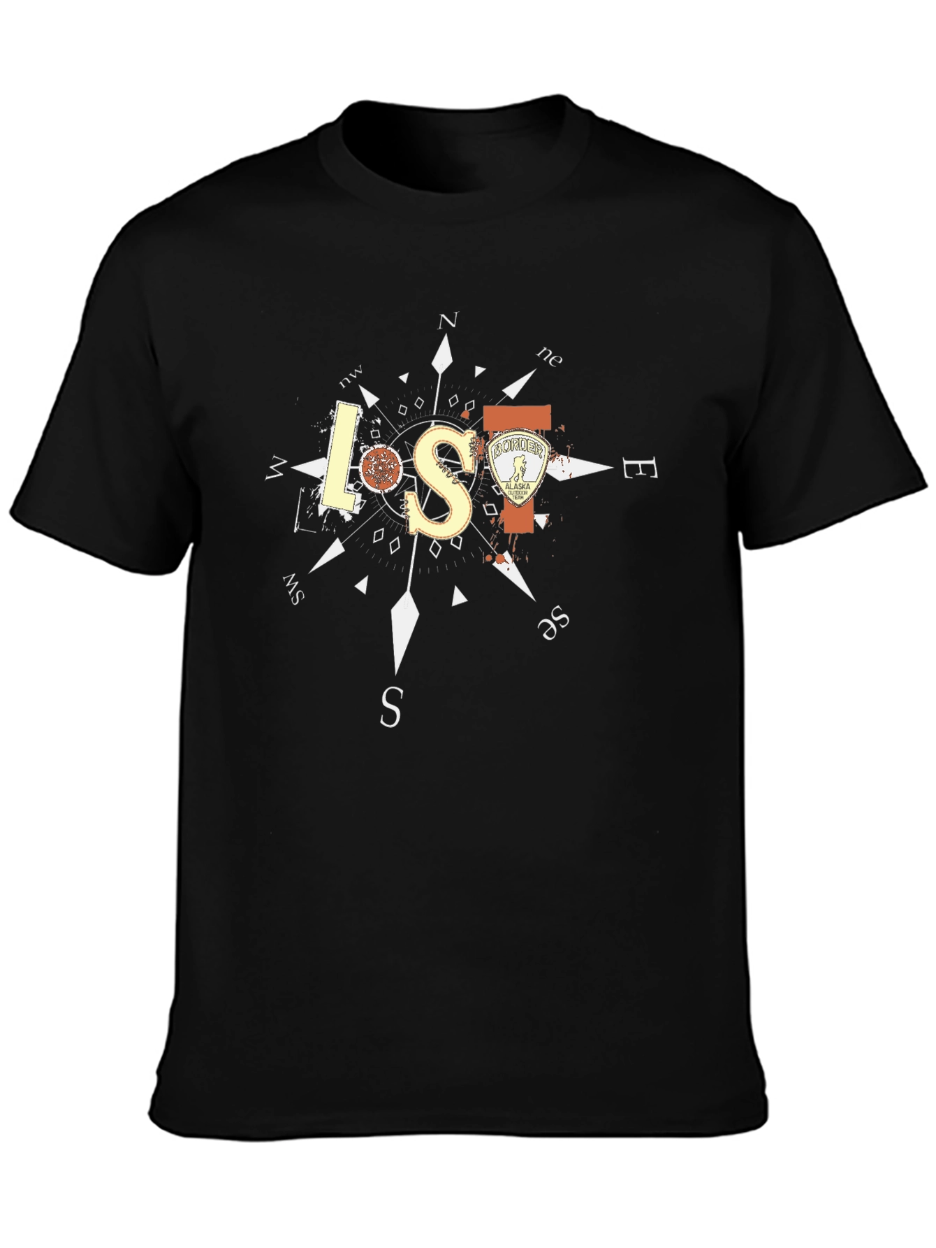Lost in Alaska Compass Graphic T-Shirt