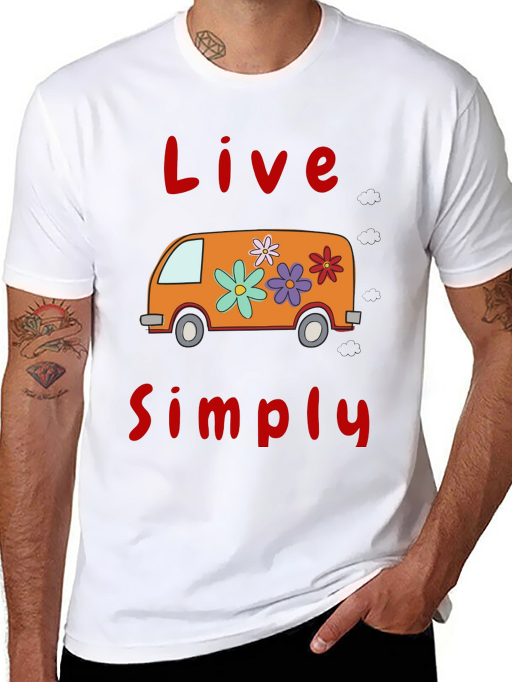 Live Simply Tee - Retro Van Graphic T-Shirt