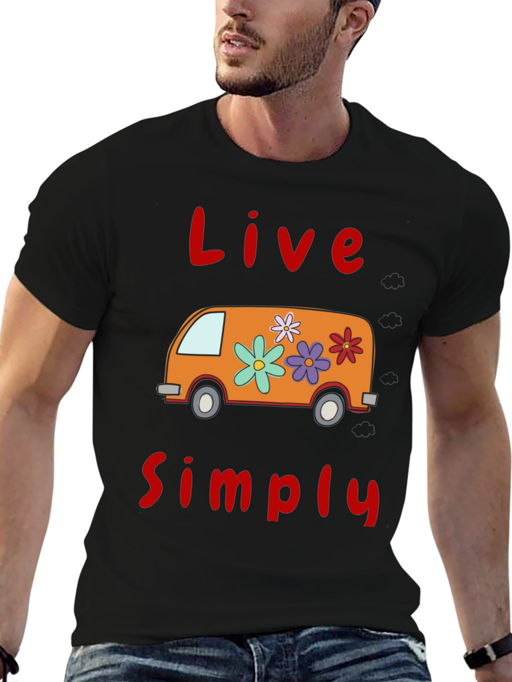 Live Simply Tee - Retro Van Graphic T-Shirt