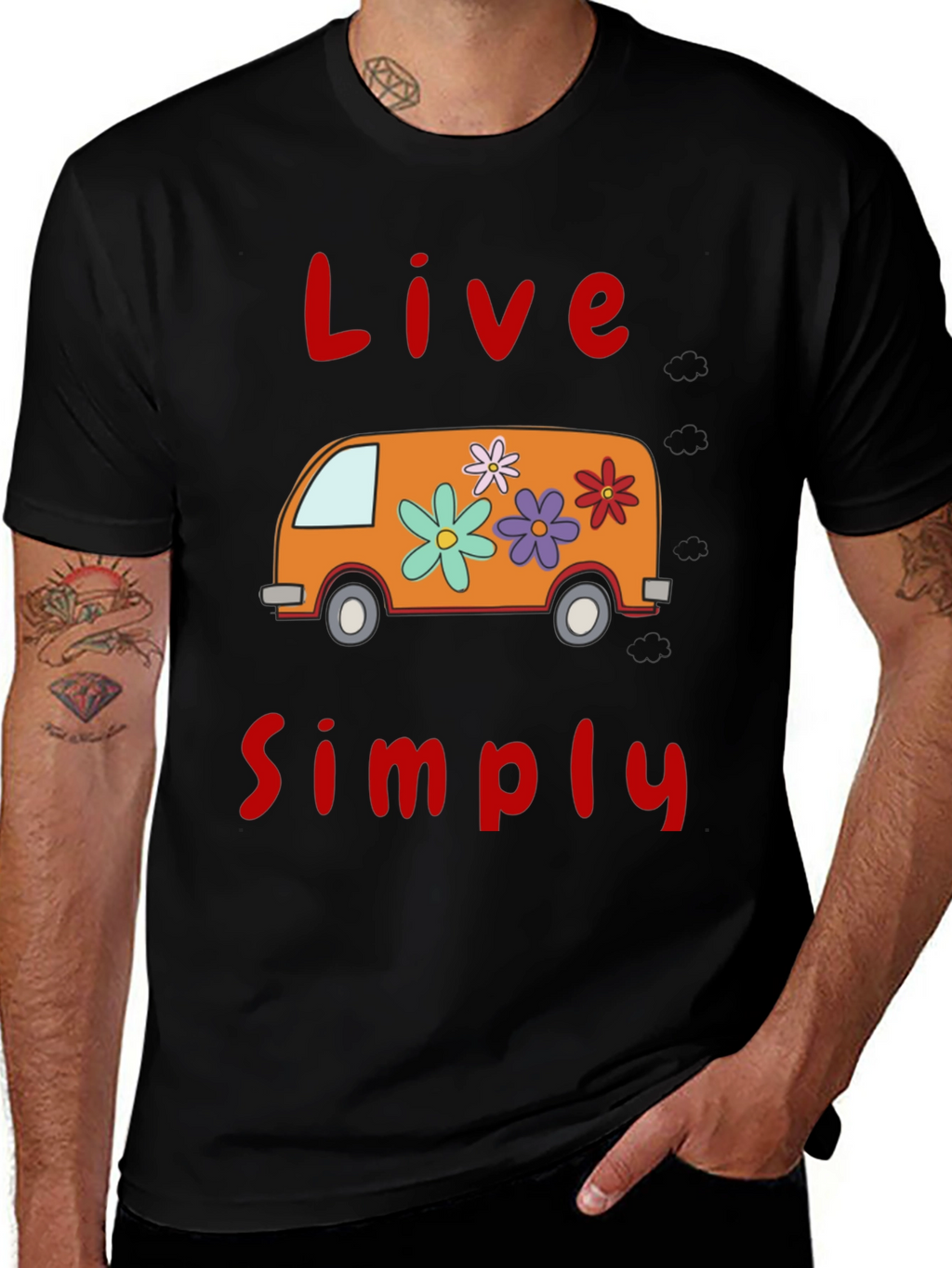 Live Simply Tee - Retro Van Graphic T-Shirt