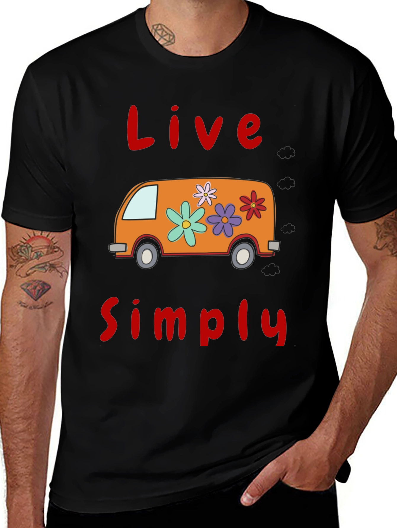 Live Simply Tee - Retro Van Graphic T-Shirt