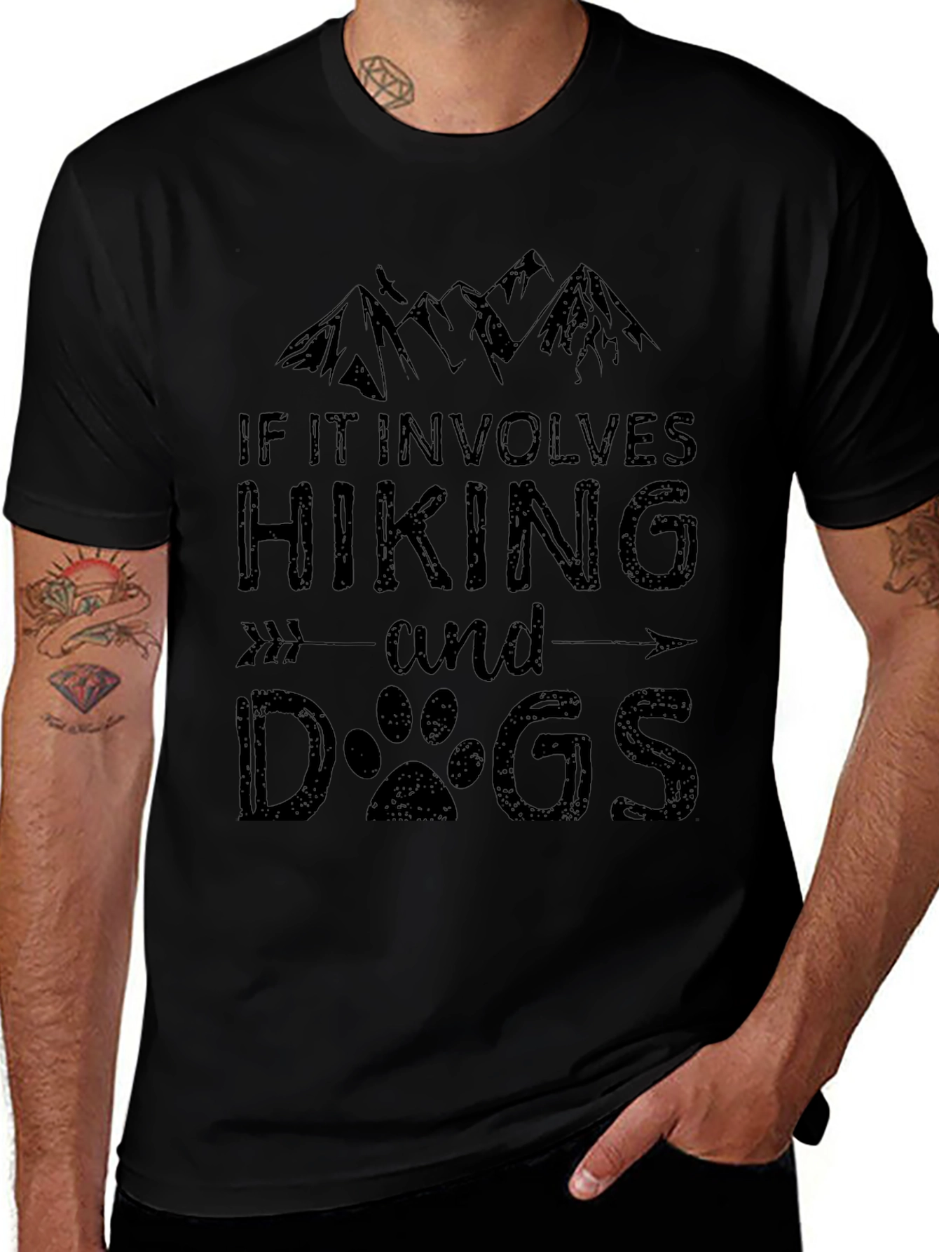 Hiking and Dogs Graphic Tee - Adventure Ready!