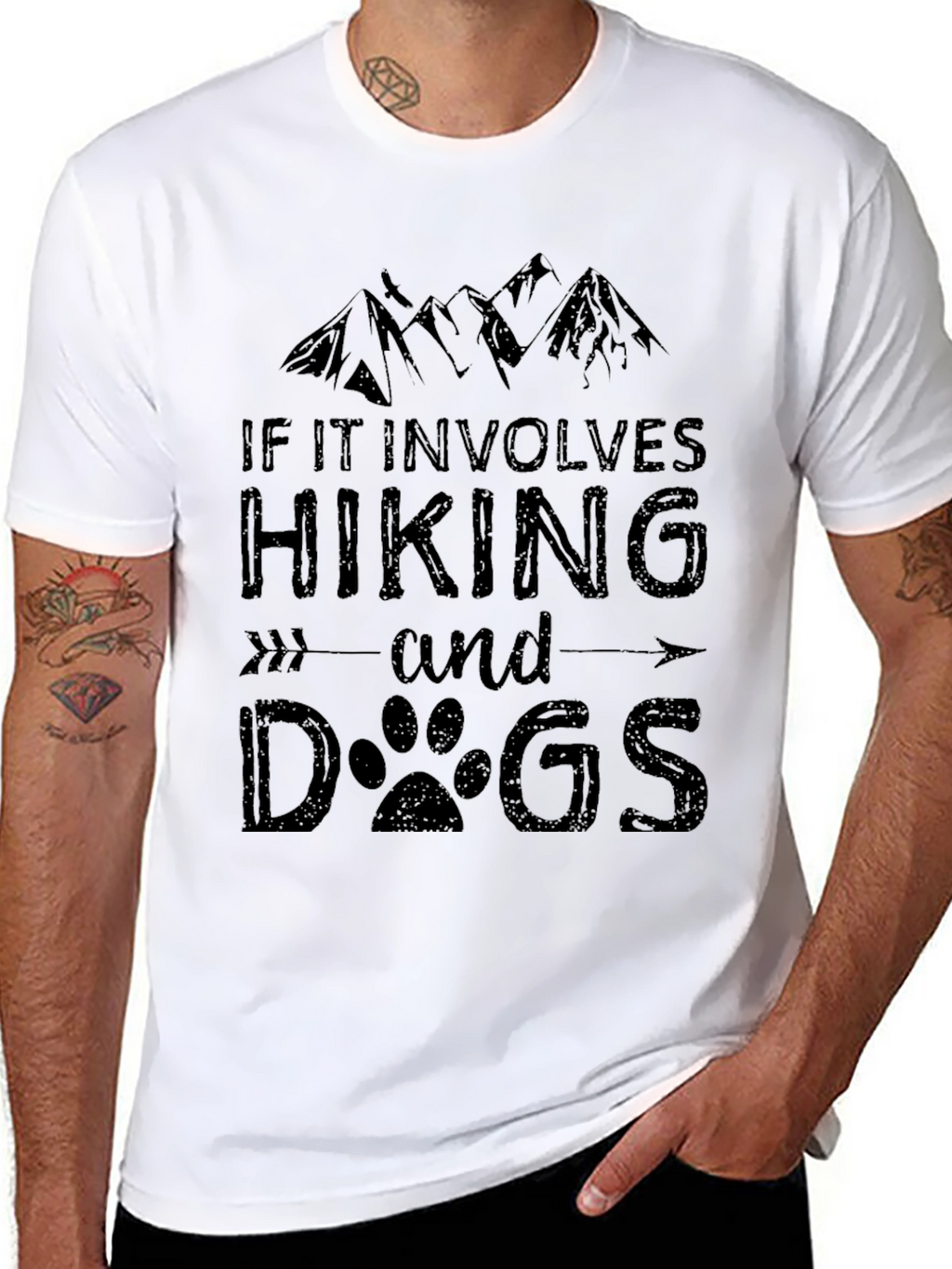 Hiking and Dogs Graphic Tee - Adventure Ready!