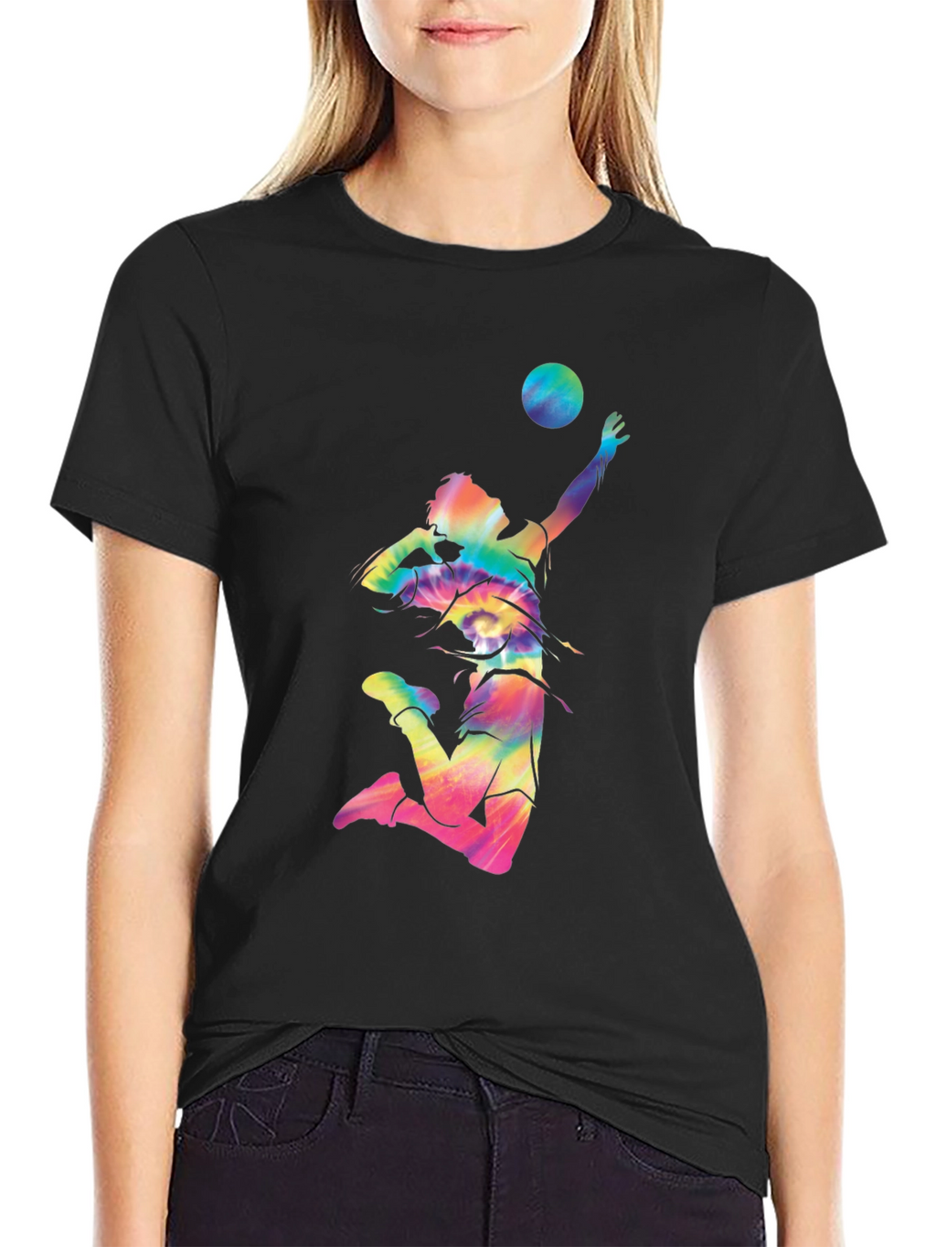 Volleyball Tie-Dye Graphic T-Shirt
