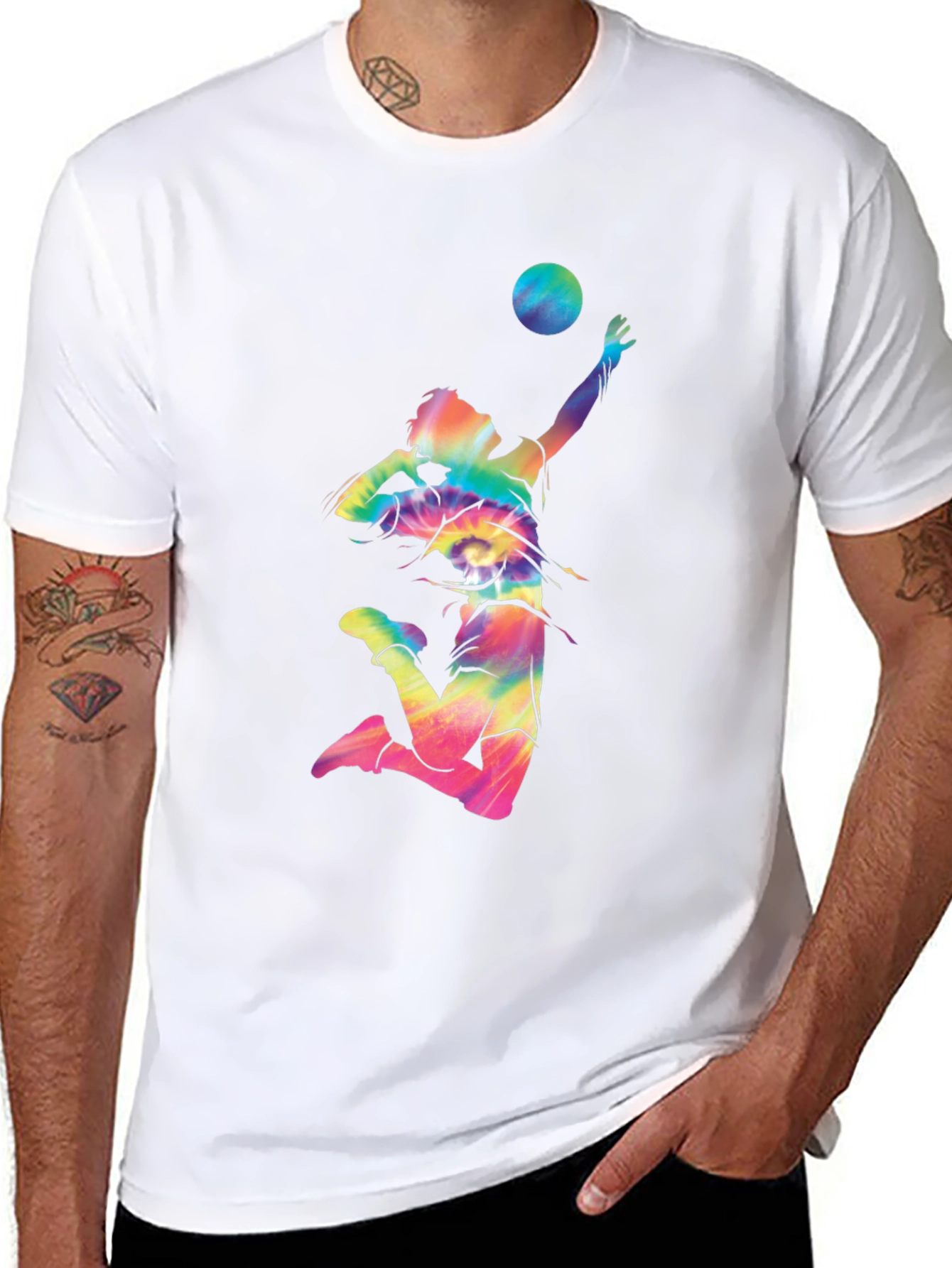 Volleyball Tie-Dye Graphic T-Shirt