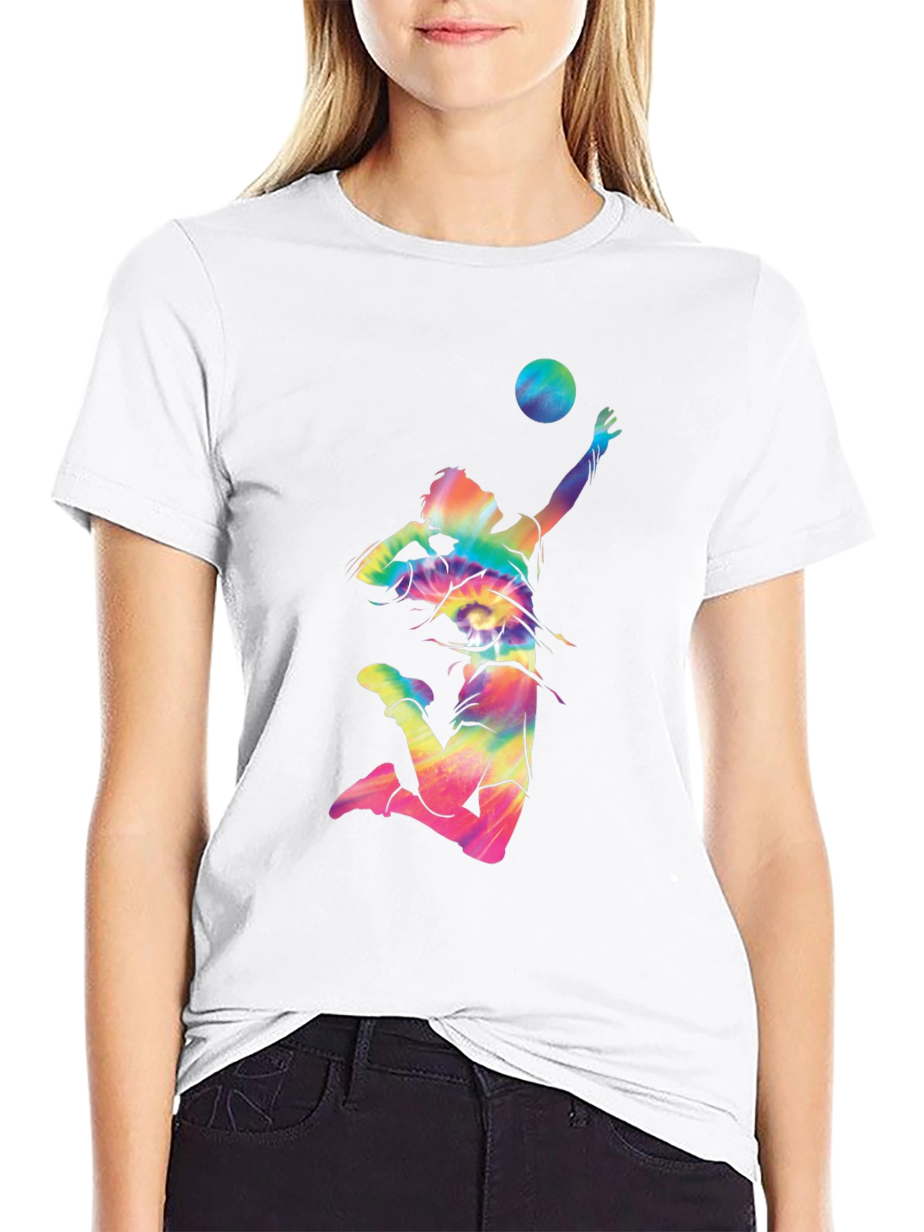 Volleyball Tie-Dye Graphic T-Shirt