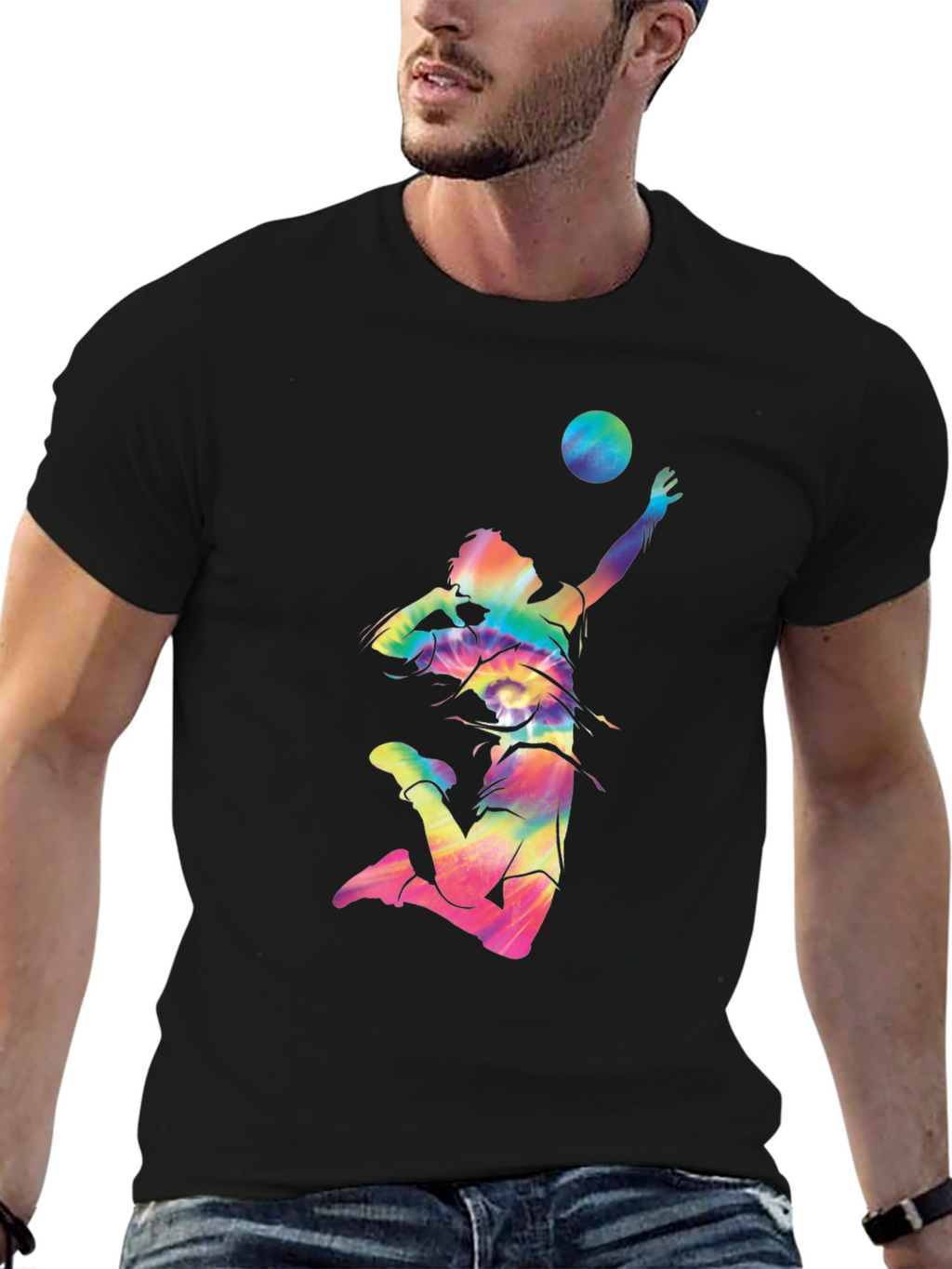 Volleyball Tie-Dye Graphic T-Shirt