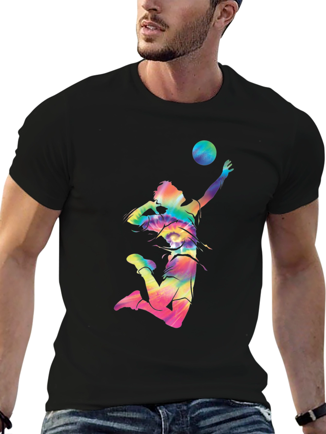 Volleyball Tie-Dye Graphic T-Shirt