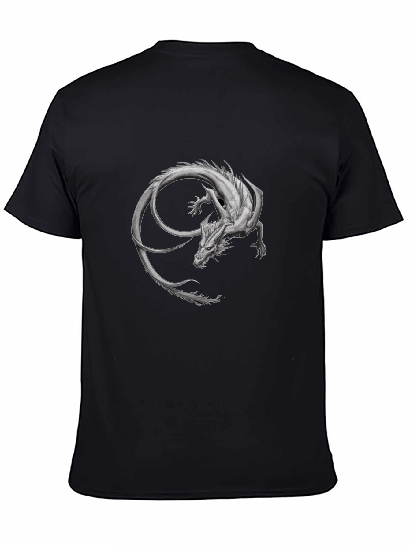 Dragon Graphic Print Black T-Shirt