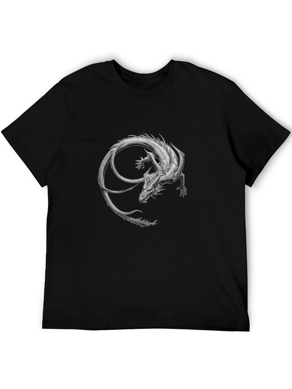 Dragon Graphic Print Black T-Shirt