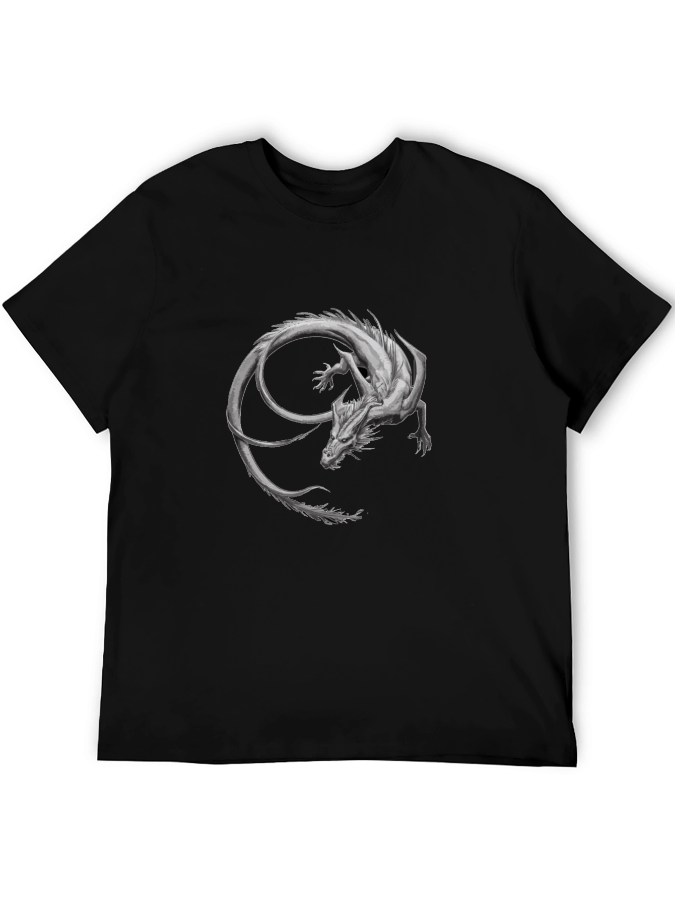 Dragon Graphic Print Black T-Shirt