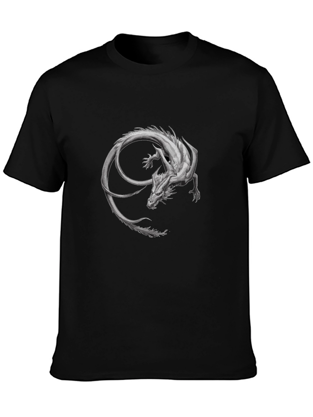 Dragon Graphic Print Black T-Shirt