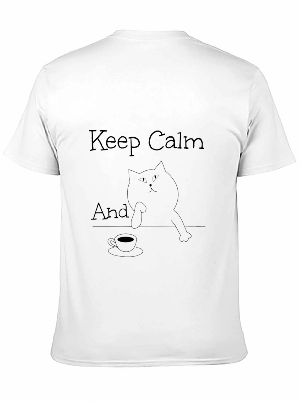 Keep Calm Cat T-Shirt - Black Relaxed Fit