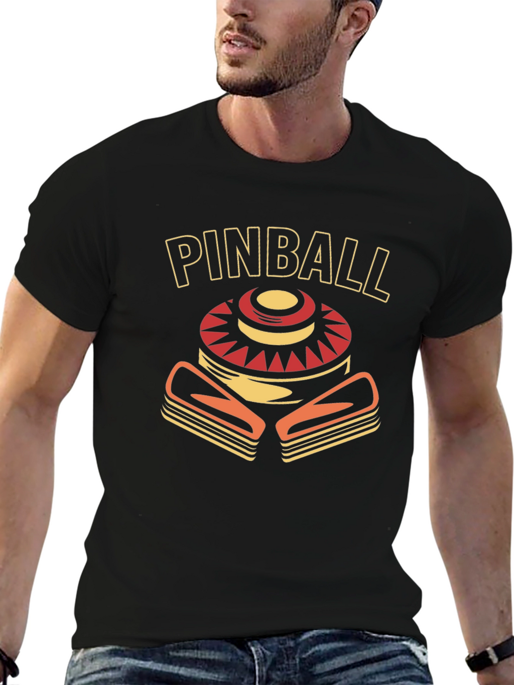 Retro Pinball Machine Graphic T-Shirt