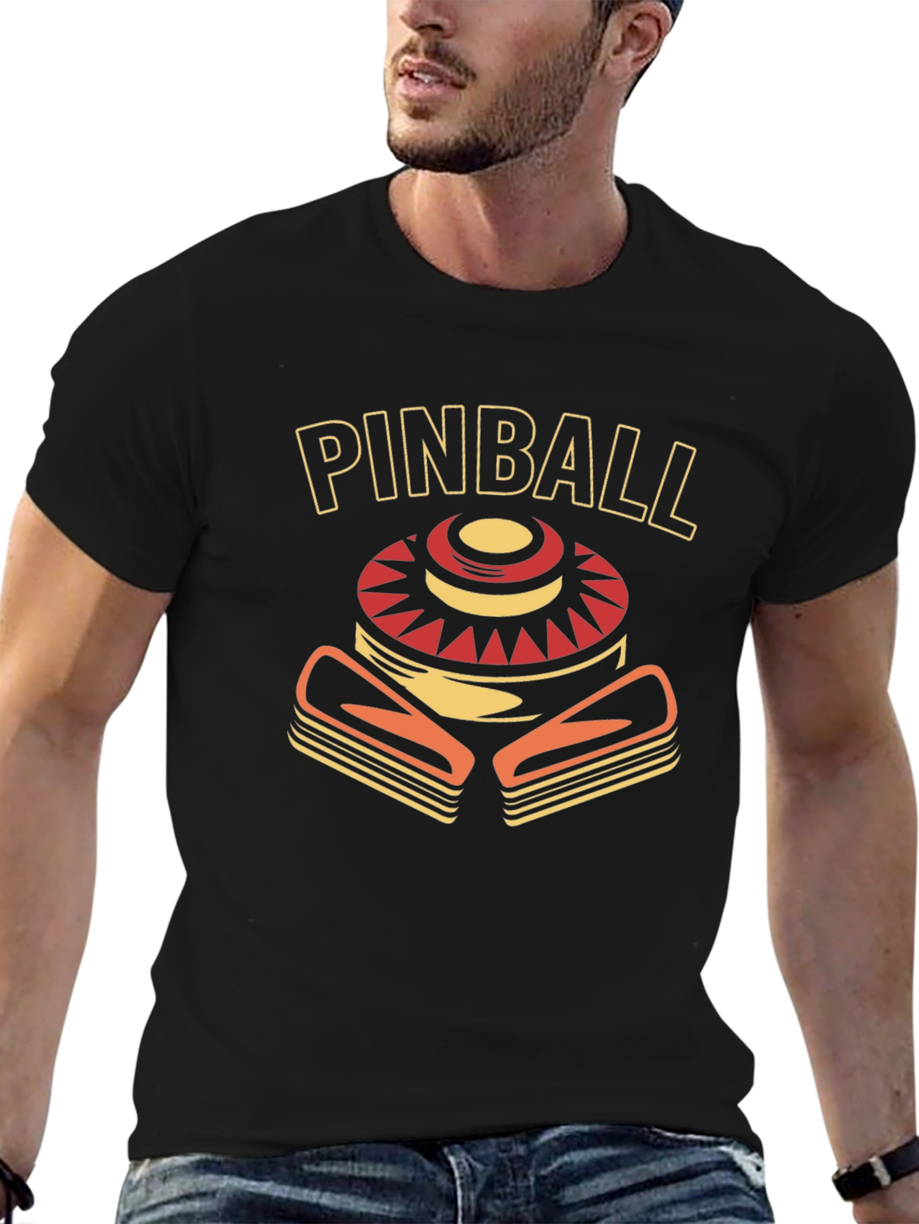 Retro Pinball Machine Graphic T-Shirt