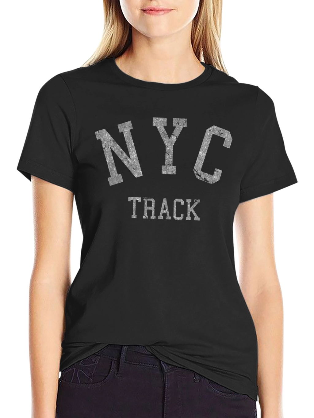 NYC Track T-Shirt - Distressed Graphic Tee