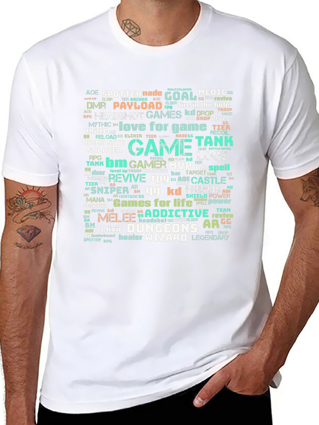 Gamer Word Cloud T-Shirt - Gaming Themed Tee