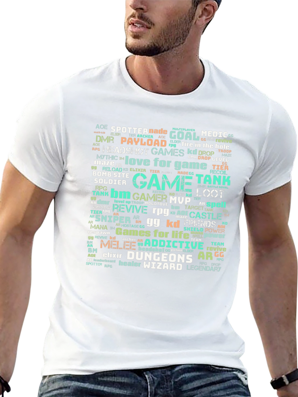 Gamer Word Cloud T-Shirt - Gaming Themed Tee